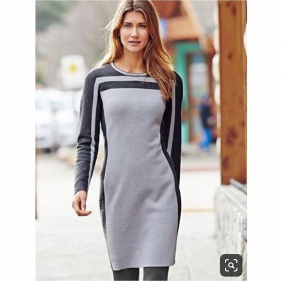 Athleta Boreal Bodycon Colorblock Sweater Dress - Picture 1 of 8